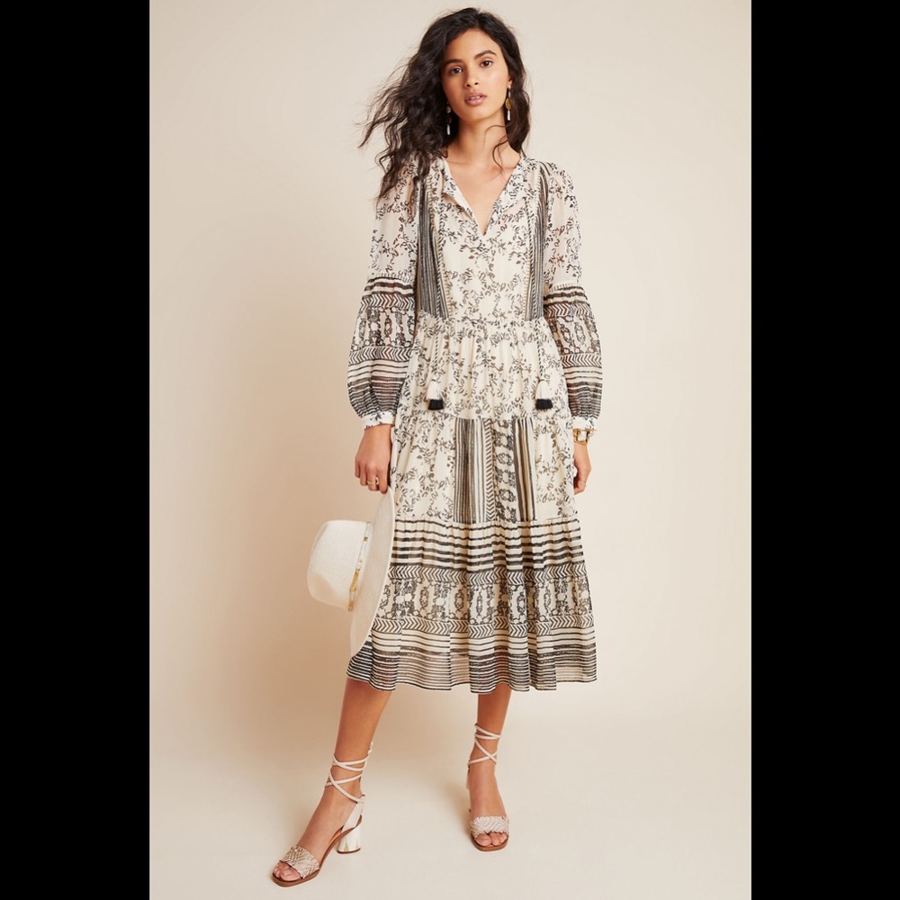 Talulah tiered midi dress